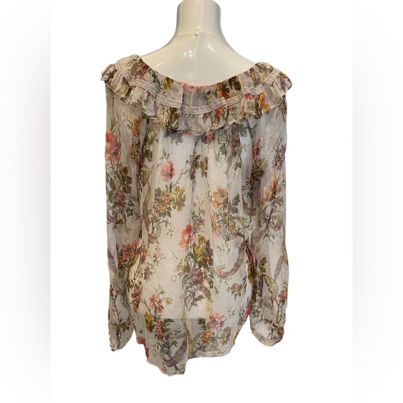 Needle & Thread Floral Print Ruffle Blouse Size:4 - Picture 5 of 12